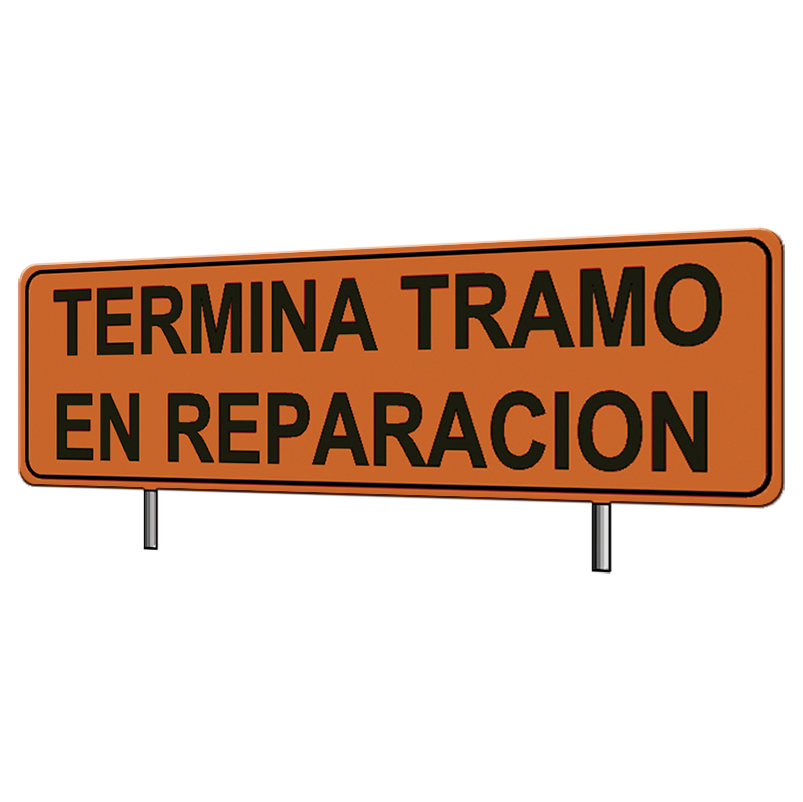 La señal DPI-9 funciona como advertencia de derrumbes, reparación del pavimento, reducción de carriles u otro percance vial a causa de una obra.