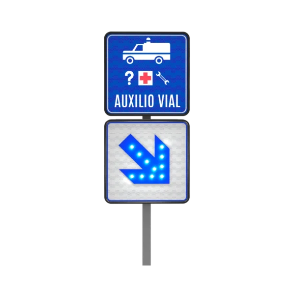 Señal Auxilio Vial Solar 61x61 cm