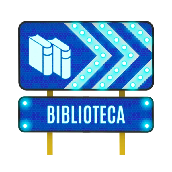 Biblioteca Letrero Solar 122x61 y 122x30 cm