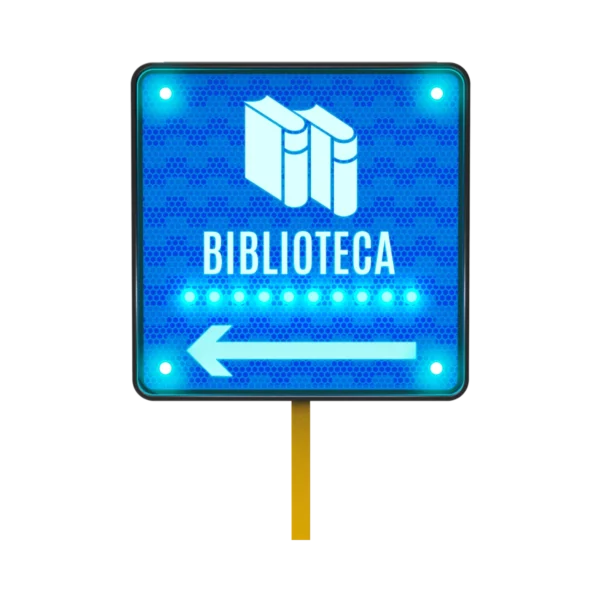 Biblioteca Letrero Solar 68x68 cm