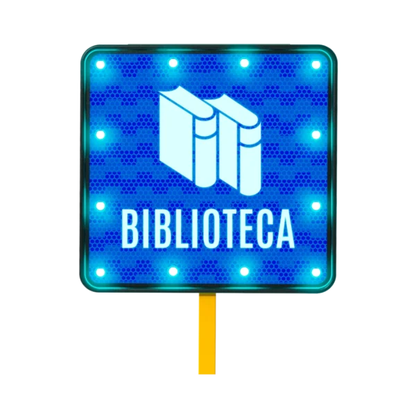 Biblioteca Letrero Solar 71x71 cm