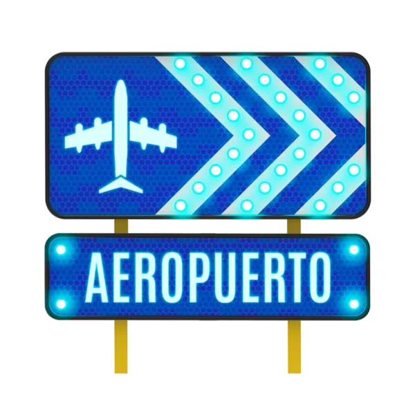 Señal Informativa Aeropuerto Solar 122x61 y 122x30 cm