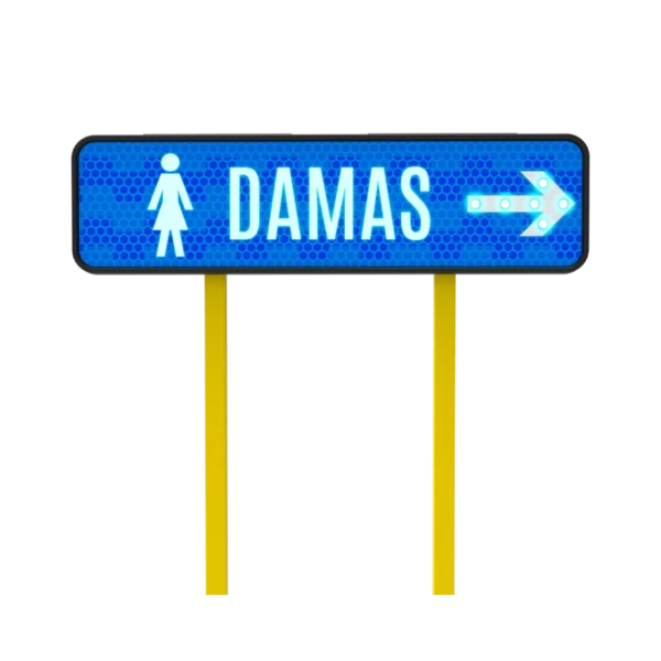 Baños Damas Letrero Solar 122x30 cm