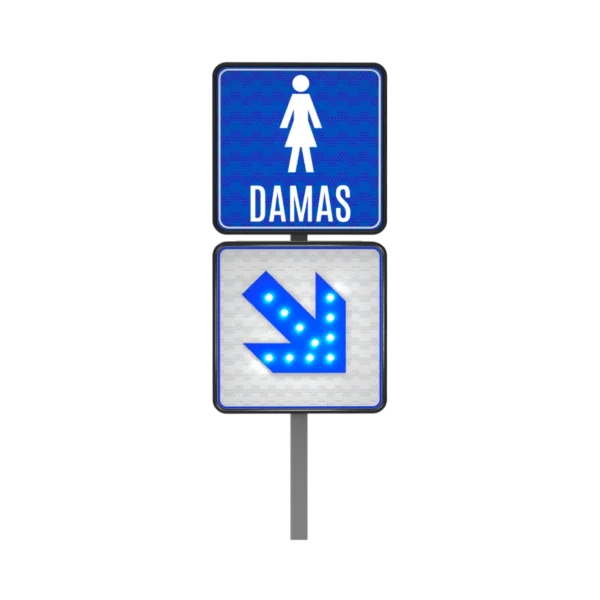 Baños Damas Letrero Solar 61x61 cm