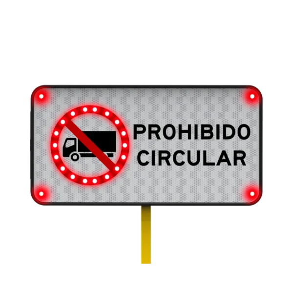 Circulación Prohibida de Vehículos de Carga Solar 122x61 cm