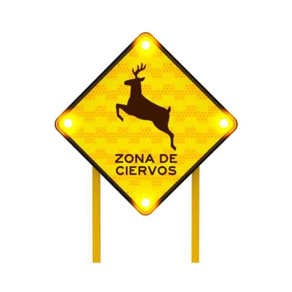 Cruce de Animales Señal Solar 86x86 cm