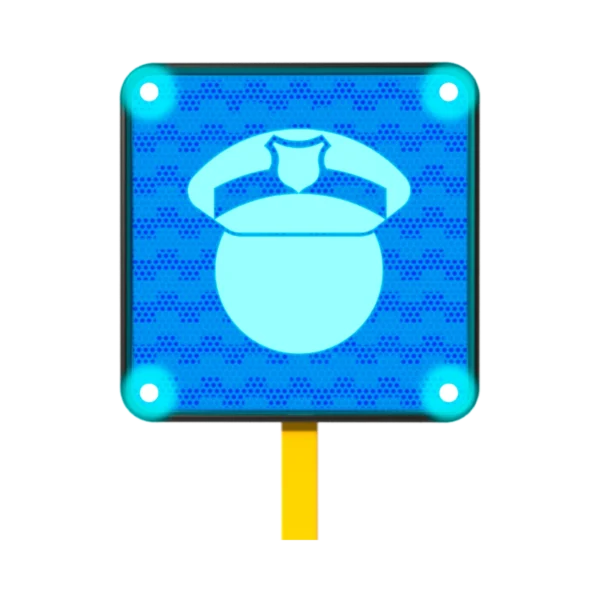 Letrero de Policia Solar 45x45 cm