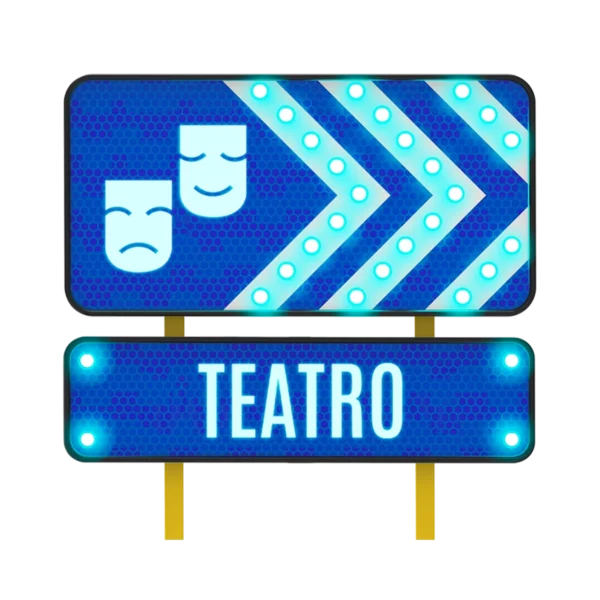 Letrero de Teatro Solar 122x61 y 122x30 cm