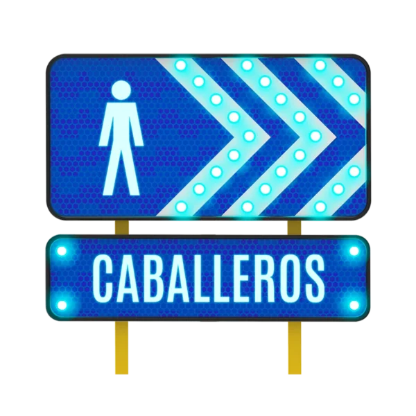 Letreros para Baños de Caballeros Solar 122x61 y 122x30 cm