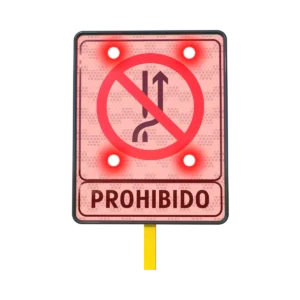 Señal Prohibido Cambio de Carril