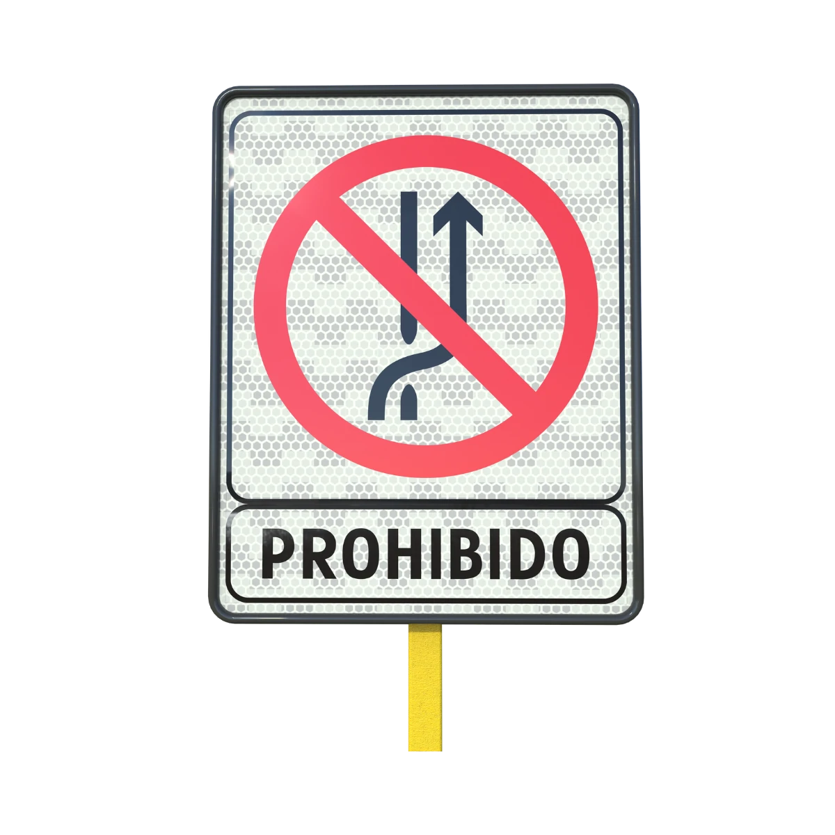 Señal Prohibido Cambio de Carril