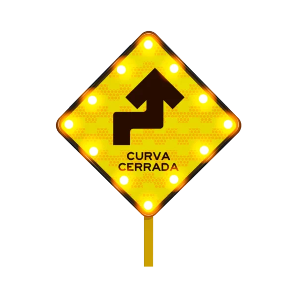 Señal de Curva Cerrada Solar 71x71 cm
