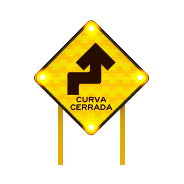 Señal de Curva Cerrada Solar 86x86 cm