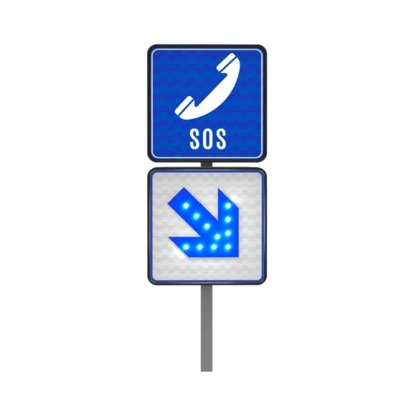 Señal de Teléfono de Emergencia Solar 61x61 cm
