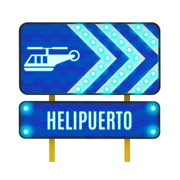 Señal Helipuerto Solar 122x61 y 122x30 cm