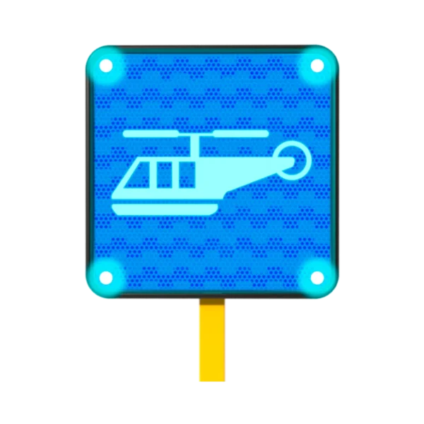 Señal Helipuerto Solar 45x45 cm