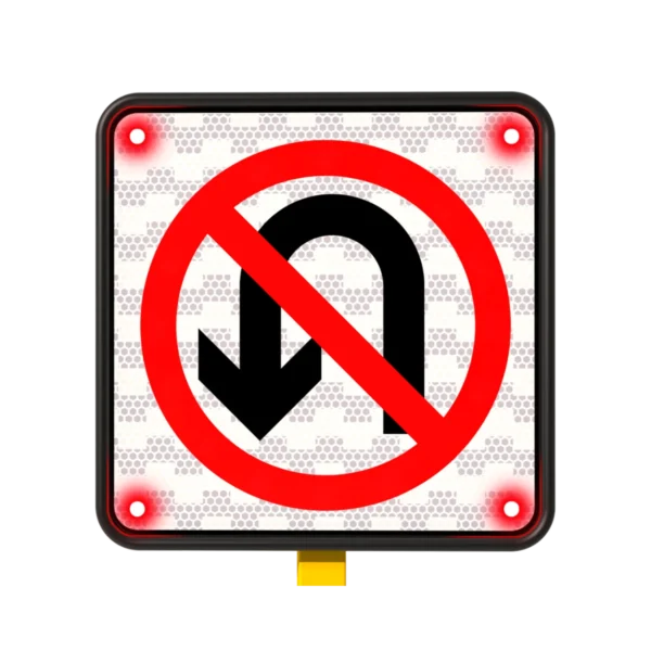 Señal Prohibido Girar en U Solar 45x45 cm