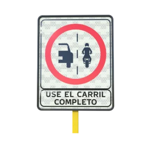 Señal Use el Carril Completo