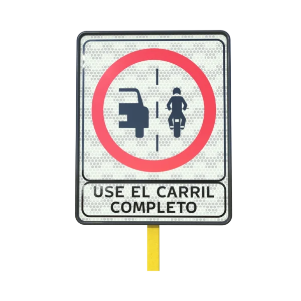 Señal Use el Carril Completo