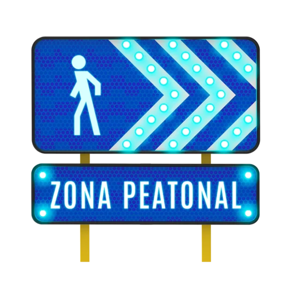 Señal Zona Peatonal Solar 122x61 y 122x30 cm