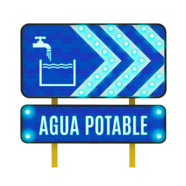 Señalamiento de Agua Purificada Solar 122x61 y 122x30 cm