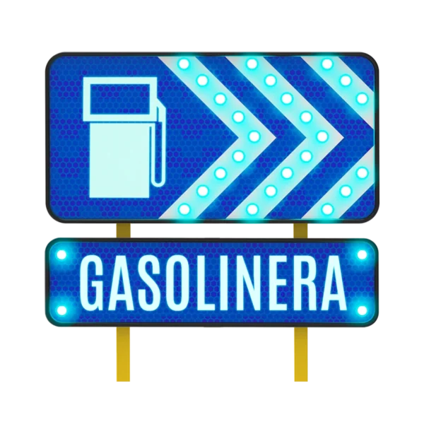 Señalamiento de Gasolinera Solar 122x61 y 122x30 cm