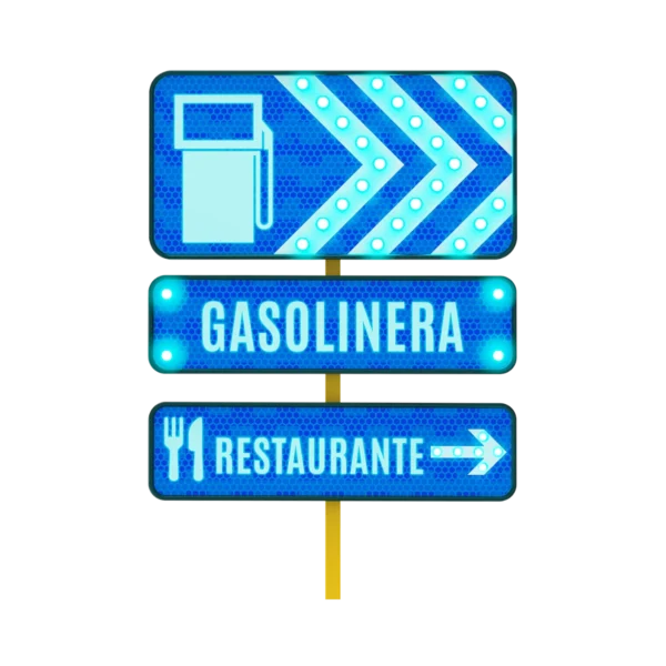 Señalamiento de Gasolinera Solar 122x61 cm