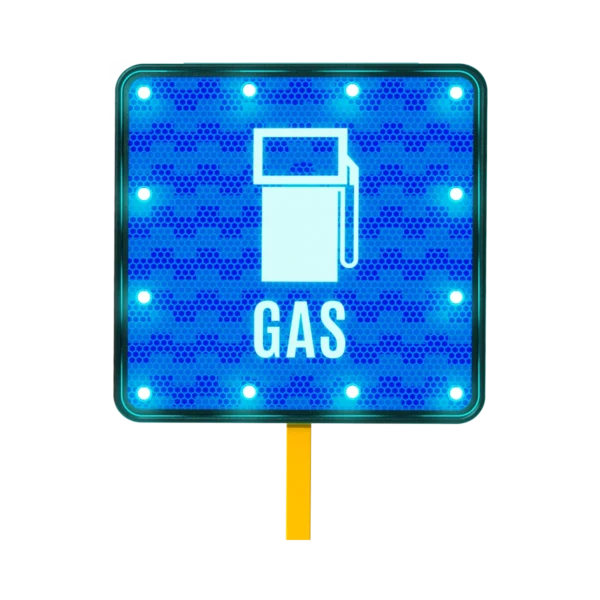 Señalamiento de Gasolinera Solar 71x71 cm