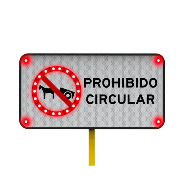 SR-28 Prohibida la Circulación de Vehículos de Tracción Animal Solar 122x61 cm