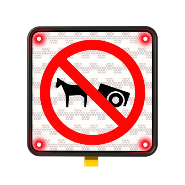 SR-28 Prohibida la Circulación de Vehículos de Tracción Animal Solar 45x45 cm