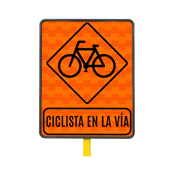 Ciclista en la Vía Señal de Tránsito 61x76 cm