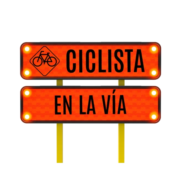 Ciclista en la Vía Señal de Tránsito Solar 122x30 cm