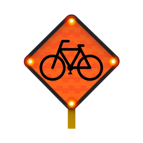 Ciclista en la Vía Señal de Tránsito Solar 45x45 cm