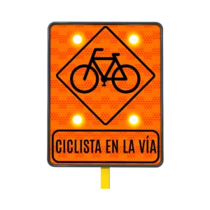 Ciclista en la Vía Señal de Tránsito Solar 61x76 cm