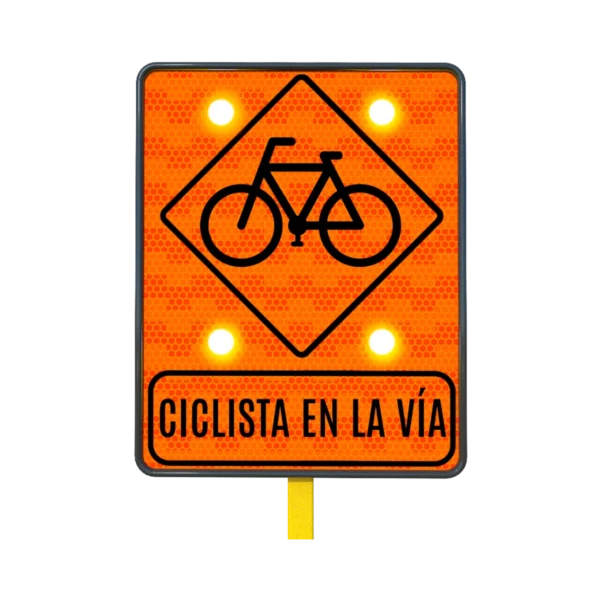 Ciclista en la Vía Señal de Tránsito Solar 61x76 cm