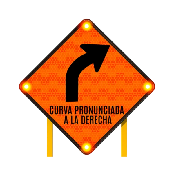 Curva Pronunciada a la Derecha Solar 86x86 cm