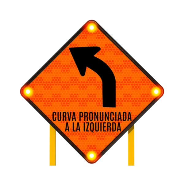 Curva Pronunciada a la Izquierda Solar 86x86 cm