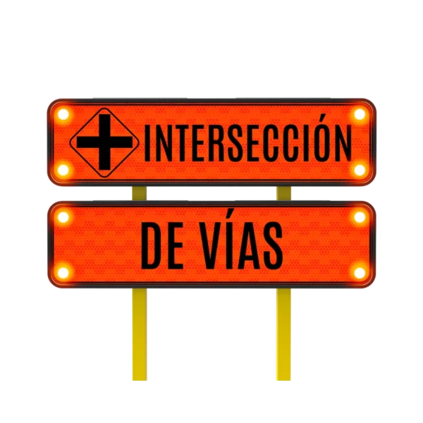 Intersección de Vías Señal Solar 122x30 cm