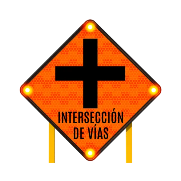 Intersección de Vías Señal Solar 86x86 cm
