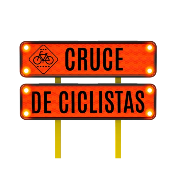 Señal Cruce de Ciclistas Solar 122x30 cm