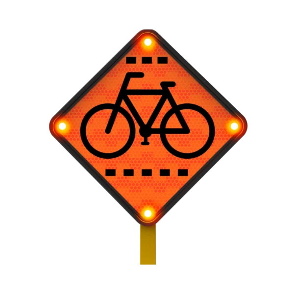 Señal Cruce de Ciclistas Solar 45x45 cm