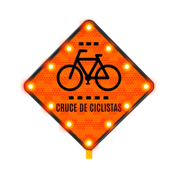 Señal Cruce de Ciclistas Solar 71x71 cm