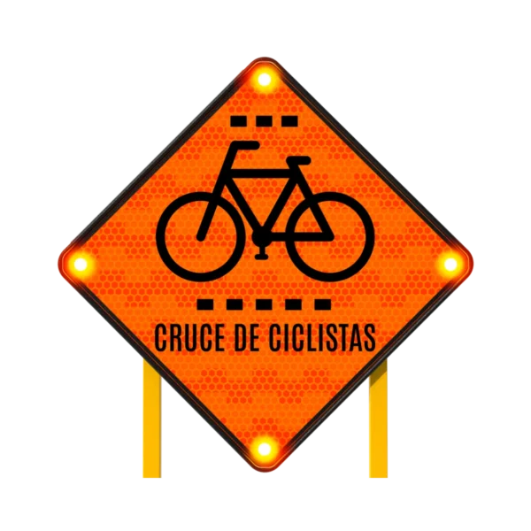 Señal Cruce de Ciclistas Solar 86x86 cm