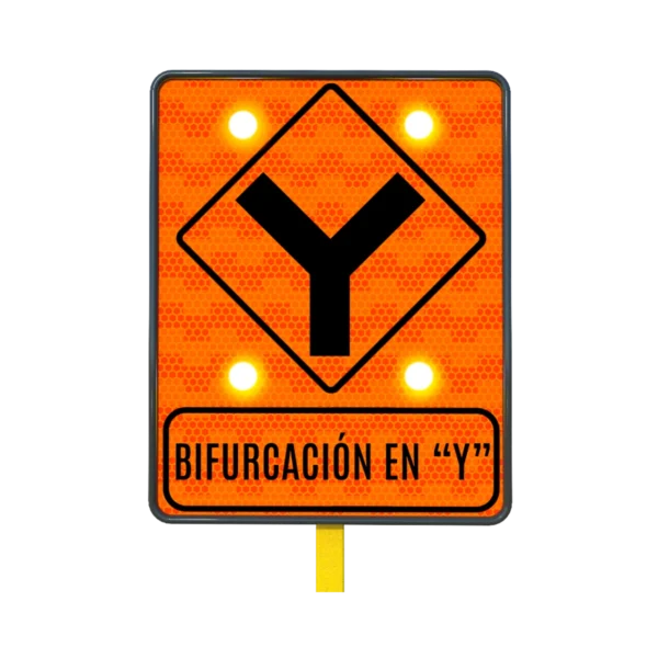 Señal de bifurcación en Y Solar 61x76 cm