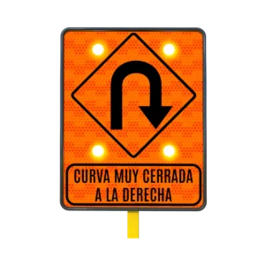 Señal de Tránsito Curva Cerrada a la Derecha Solar 61x76 cm