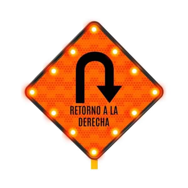 Señal de Tránsito Curva Cerrada a la Derecha Solar 71x71 cm