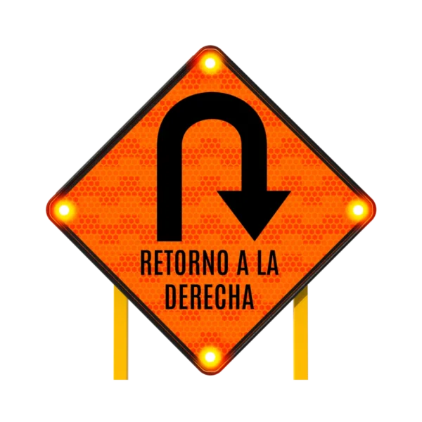 Señal de Tránsito Curva Cerrada a la Derecha Solar 86x86 cm