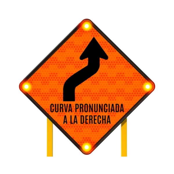 Señal de Tránsito Curva y Contracurva Solar 86x86 cm