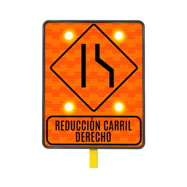 Señal de Tránsito Reducción de Calzada Solar 61x76 cm