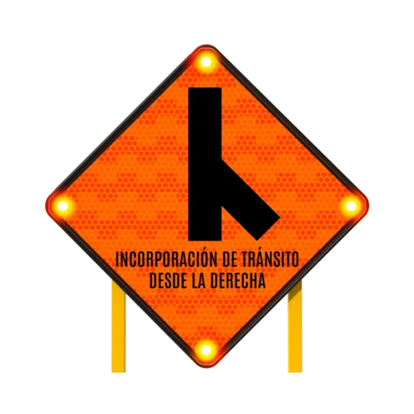 Señal Incorporación de Tránsito Solar 86x86 cm